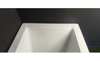 Ванна акрилова Besco Praktika 140x70 L, асиметрична + чорна панель (WAP-140-NL-BL)