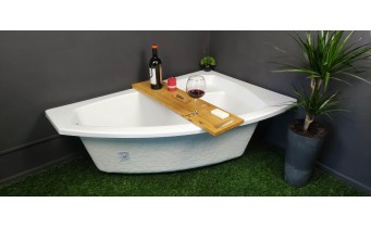 Ванна акрилова Besco / Беско Rima 130x85 R, Правостороння, асиметрична, із заокругленим кутом (WAR-130-NP)