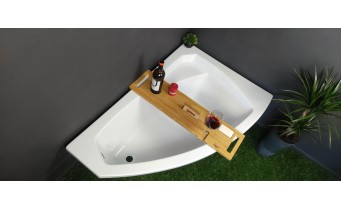 Ванна акрилова Besco / Беско Rima 130x85 R, Правостороння, асиметрична, із заокругленим кутом (WAR-130-NP)