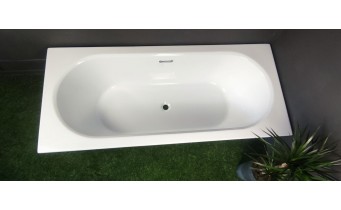 Акрилова ванна Besco Vitae Slim + 150x75, пряма + сифон золотий (WAV-150-SZ+)