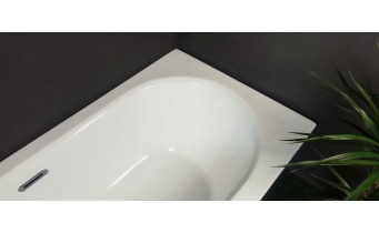 Акрилова ванна Besco Vitae Slim + 150x75, пряма + сифон золотий (WAV-150-SZ+)