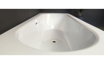 Акрилова ванна Besco Vitae Slim + 150x75, пряма + сифон золотий (WAV-150-SZ+)