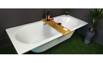 Акрилова ванна Besco Vitae Slim + 150x75, пряма + сифон золотий (WAV-150-SZ+)