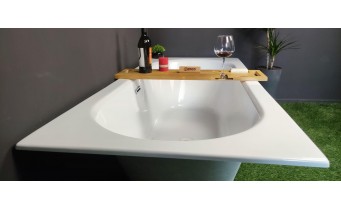 Акрилова ванна Besco Vitae Slim + 150x75, пряма + сифон золотий (WAV-150-SZ+)