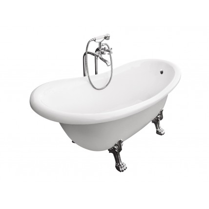 Окремостояча акрилова ванна Besco Otylia 170x77 + ніжки хром (WKO-170W+CH)
