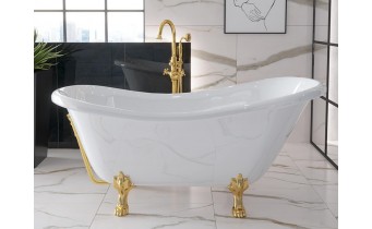Окремостояча акрилова ванна Besco Otylia 170x77 + ніжки золоті (WKO-170W+ZL)