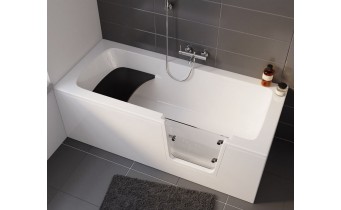 Ванна з дверцятами акрилова Polimat Avo 140x70 см, + ніжки, для людей з обмежиними можливостями, похилого віку, інвалідів (00306)