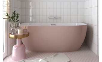 Окремостояча пристінна ванна акрилова Polimat RISA 160x80 см, рожева, pink + ніжки (00480) Окремостояча пристінна ванна акрилова Polimat RISA 160x80 см, рожева, pink + ніжки (00480)