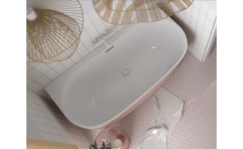Окремостояча пристінна ванна акрилова Polimat RISA 160x80 см, рожева, pink + ніжки (00480)