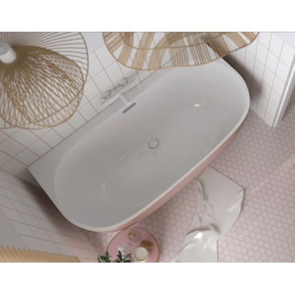 Окремостояча пристінна ванна з акрилу Polimat RISA 170x80 см, pink - рожева + ніжки (00446)