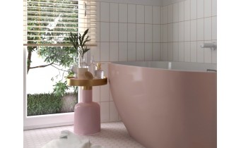 Окремостояча пристінна ванна акрилова Polimat RISA 160x80 см, рожева, pink + ніжки (00480)