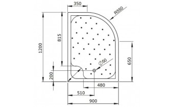 Душовий піддон асиметричний глибокий Radaway Korfu E 120x90x48,5 см, Лівий, з місцем для сидіння, білий (4E91240-03L)
