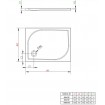 Душовий піддон прямокутний Radaway Delos D 100x75x5,5 см, білий (4D17555-03)