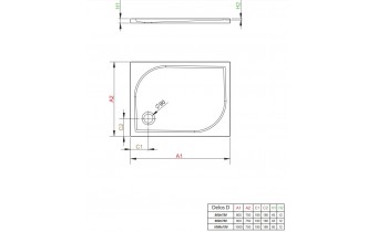 Душовий піддон прямокутний Radaway Delos D 100x75x5,5 см, білий (4D17555-03)