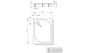 Душовий піддон прямокутний Radaway Delos D 90x75x14,5 см, білий, Правий з панеллю що знімається (4D97514-03R)