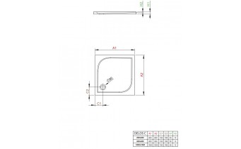 Душовий піддон Radaway DELOS C 80x80x4,5 см, білий (SDC0808-01)