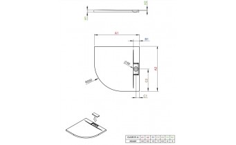 Душовий піддон, камяний Radaway Giaros A 90x90x4 см, білий (MKGA9090-03)