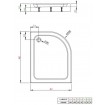 Душовий піддон асеметричний Radaway Laros E Compact 100x80x17 см, Лівий, білий (SLE81017-01L)