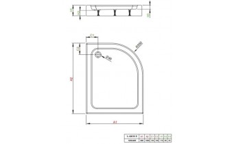 Душовий піддон асеметричний Radaway Laros E Compact 100x80x17 см, Лівий, білий (SLE81017-01L)