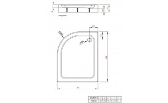 Душовий піддон асеметричний Radaway Laros E Compact 100x80x17 см, Правий, білий (SLE81017-01R)