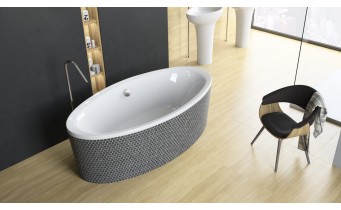 Окремостояча акрилова ванна Radaway Mesara 190x100 з ніжками + сифон для ванни Radaway R135L (WA1-38-190x096U)