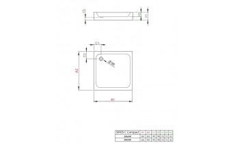 Душовий піддон квадратний Radaway Siros C Compact 80x80x17 см, білий (SBC8817-2)