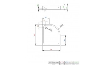 Душовий піддон асеметричний Radaway Siros E Compact 80x90x17 см, Лівий, білий (SBE8917-1L)