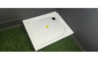 Душовий піддон прямокутний Radaway Delos D 90x75x14,5 см, білий, Правий з панеллю що знімається (4D97514-03R)