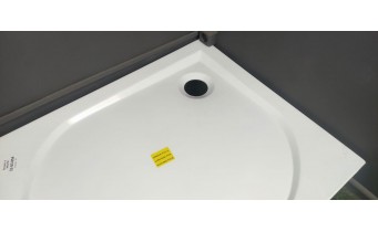 Душовий піддон прямокутний Radaway Delos D 90x75x14,5 см, білий, Правий з панеллю що знімається (4D97514-03R)