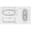 Ванна овальна Riho Oval окремостояча 160x72 см, з литого мармуру (BS67) Ванна овальна Riho Oval окремостояча 160x72 см, з литого мармуру (BS67)