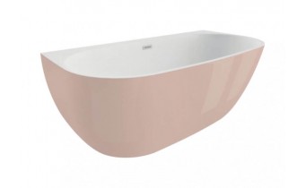 Окремостояча пристінна ванна акрилова Polimat RISA 160x80 см, рожева, pink + ніжки (00480)