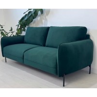 Диван прямий нерозкладний Сіетл / Siettle 170x90 см, для офісу, кухні, прихожі, очікування, колір смарагдовий - зелений (колір можна змінити)