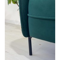 Диван прямий нерозкладний Сіетл / Siettle 170x90 см, для офісу, кухні, прихожі, очікування, колір смарагдовий - зелений (колір можна змінити)