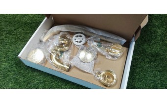 Сифон для ванни ретро Besco Retro Otylia Gold klik-klak з переливом, золотий колір (SW-PRZ-ZLO)