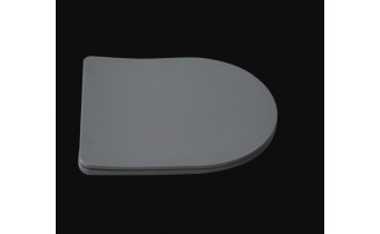 Унітаз безобідковий круглий Tavro QFS Rimless з тонким сидінням soft-close, Duroplast Super Slim, 49х36 см, темно сірий, графітовий - матовий