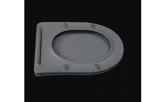 Унітаз безобідковий круглий Tavro QFS Rimless з тонким сидінням soft-close, Duroplast Super Slim, 49х36 см, темно сірий, графітовий - матовий