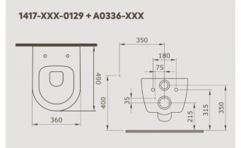 Підвісний унітаз V-Tondo Rimless 49x36 см, безобідковий, крижано-блакитний