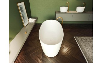 Ванна овальна Riho Oval окремостояча 160x72 см, з литого мармуру (BS67)