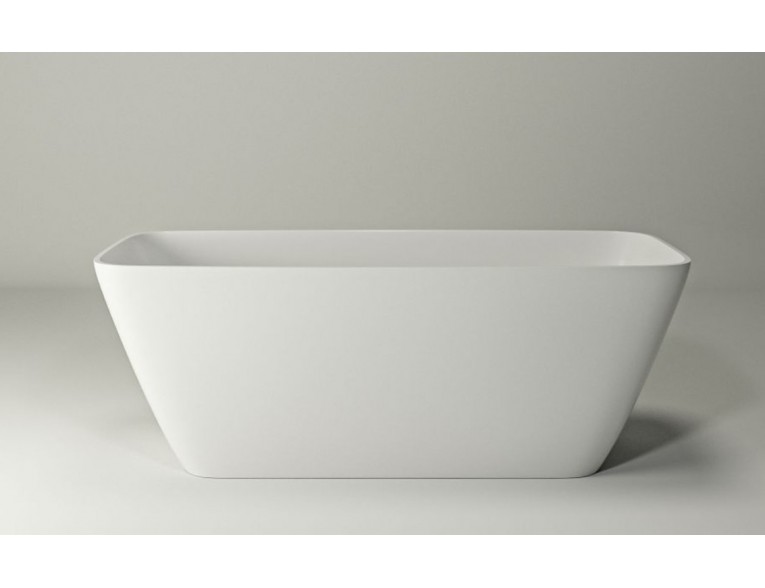 Окремостояча прямокутна ванна з литого каменю SS Aller / Аллер 170x70x57 см, біла глянцева