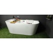 Пристінна окремостояча акрилова ванна Oval / Овал 160x80x58 см, біла глянцева, суцільнолита із заокругленими кутами