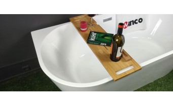 Пристінна окремостояча акрилова ванна Oval / Овал 160x80x58 см, біла глянцева, суцільнолита із заокругленими кутами