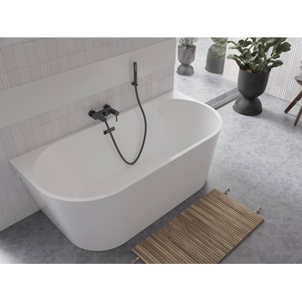 Окремостояча акрилова ванна Besco Vica 170x80 з сифоном click / clack, чорний (WAS-170-VCZ)