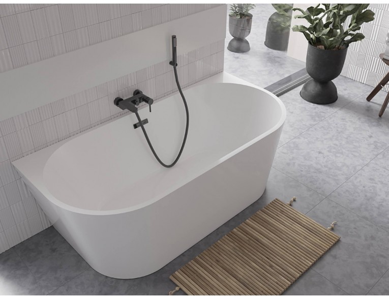 Окремостояча акрилова ванна Besco Vica 170x80 з сифоном click / clack, чорний (WAS-170-VCZ)