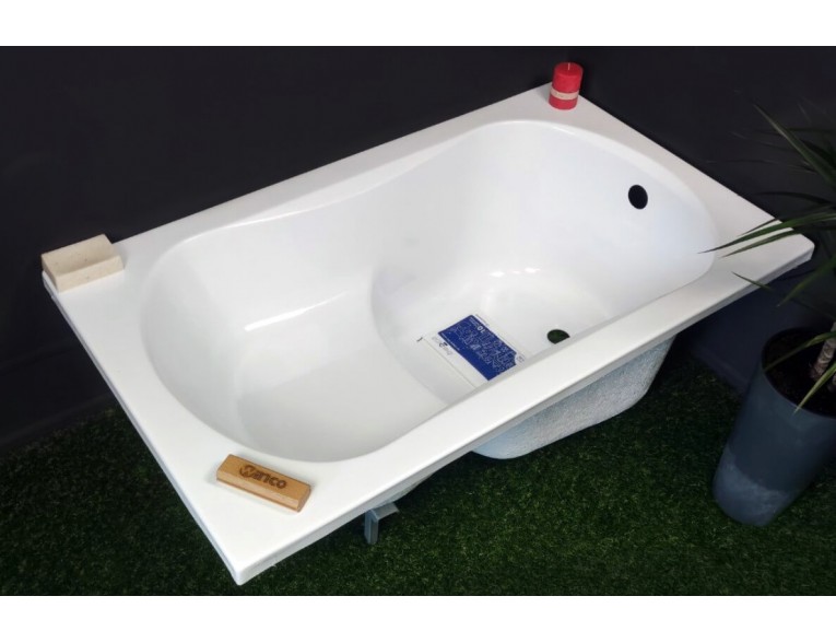 Ванна сидяча акрилова (з місцем для сидіння) Besco Aria Rehab 120x70 см, пряма з сидінням (WAR-120-PA)