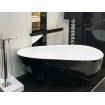 Окремостояча ванна овальна з акрилу Polimat SHILA 170х80 см, чорна глянцева + ніжки (00342)
