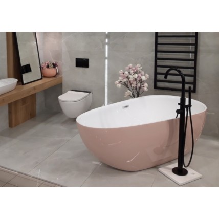 Окремостояча ванна овальна з акрилу Polimat SHILA 170x85 см, pink, рожева + ніжки (00434)