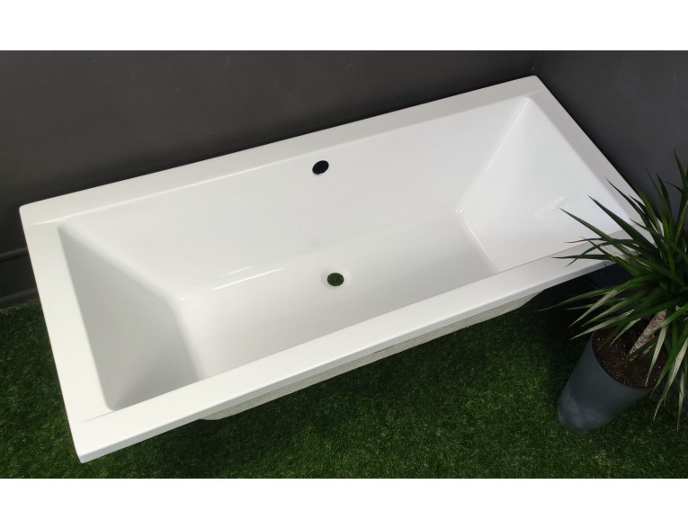 Ванна акрилова Besco Quadro / Квадро 155x70 см, прямокутна, з можливістю врізки змішувача в борт ванни (WAQ-155-PK)
