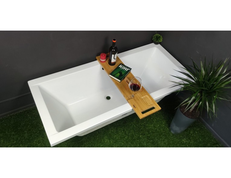 Ванна акрилова Besco Quadro / Квадро 165x75 см, прямокутна, з можливістю врізки змішувача в борт ванни (WAQ-165-PK)