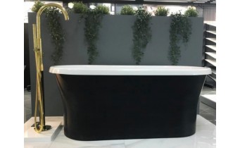 Ванна окремостояча акрилова Polimat Amona New 150х75 см, чорна матова + ніжки (00335) Ванна окремостояча акрилова Polimat Amona New 150х75 см, чорна матова + ніжки (00335)