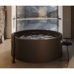 Кругла ванна із штучного каменю Luna 200x200x71 см окремостояча, велика ванна, на  2 - 6 осіб, чорно-коричневий
